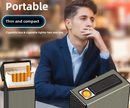 Porta Cigarros CON ENCENDEDOR RECARGABLE eléctrico 2 en 1