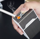 Porta Cigarros CON ENCENDEDOR RECARGABLE eléctrico 2 en 1