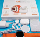 Combo Audífonos + Smartwatch + Cargador Magnético - X8 Pro