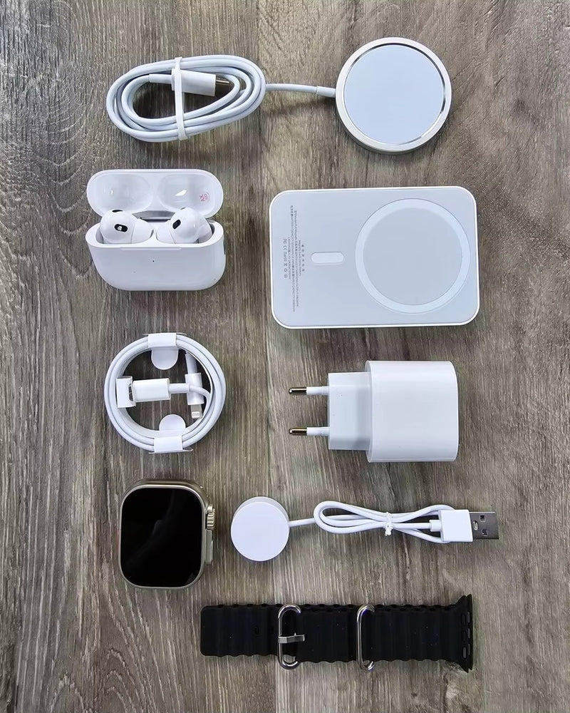 Combo Audífonos + Smartwatch + Cargador Magnético - X8 Pro