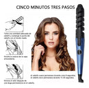 Kit de Plancha Alaciadora 3 en 1 para Cabello Liso y Rizado (Azul)