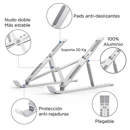 Soporte de Laptop de Aluminio Plegable - Premium
