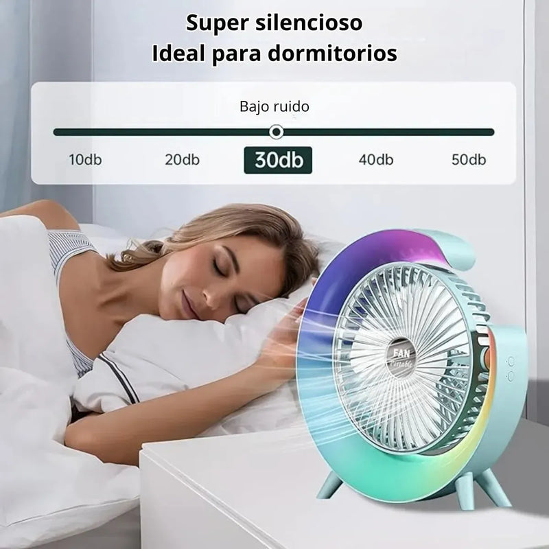 Ventilador De Mesa con Luces RGB - Con forma de G