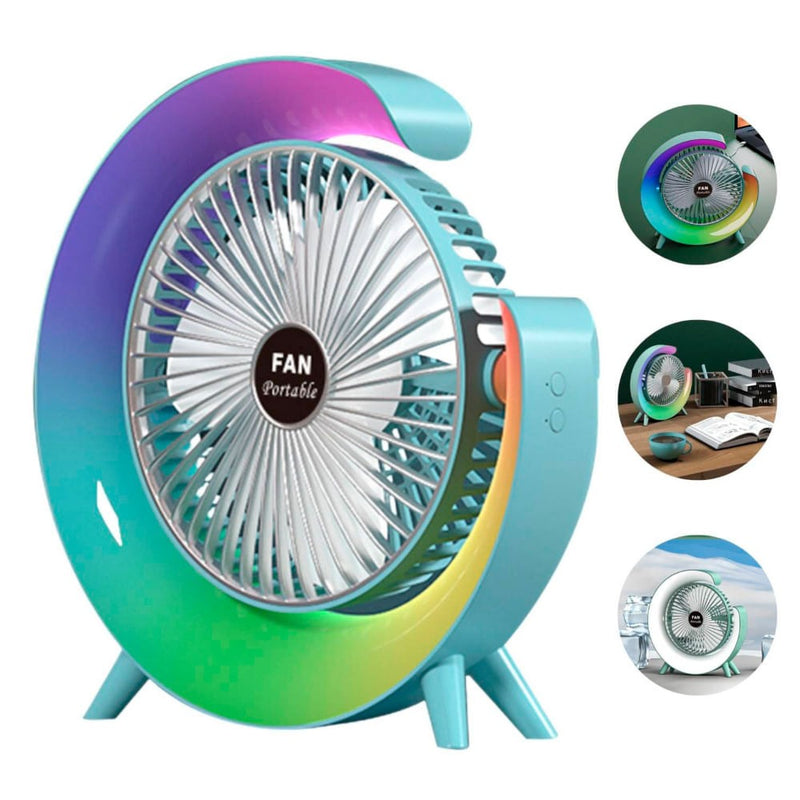 Ventilador De Mesa con Luces RGB - Con forma de G