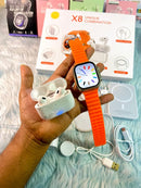 Combo Audífonos + Smartwatch + Cargador Magnético - X8 Pro