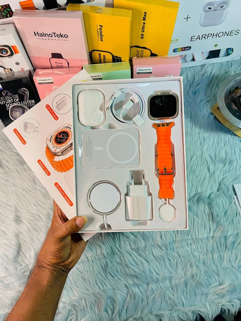 Combo Audífonos + Smartwatch + Cargador Magnético - X8 Pro