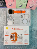 Combo Audífonos + Smartwatch + Cargador Magnético - X8 Pro