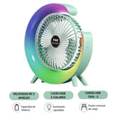 Ventilador De Mesa con Luces RGB - Con forma de G