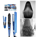 Kit de Plancha Alaciadora 3 en 1 para Cabello Liso y Rizado (Azul)