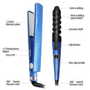 Kit de Plancha Alaciadora 3 en 1 para Cabello Liso y Rizado (Azul)